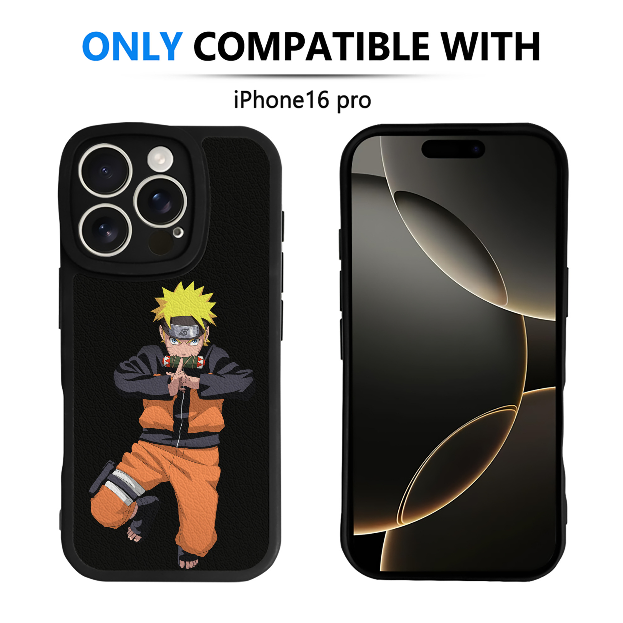 （画像用） NARUTO -ナルト- うずまき ナルト Uzumaki Naruto 【iPhone 16シリーズ対応】シリコンスマホケース（レザー調） 材質：シリコン